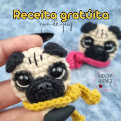 Receita gratuita de amigurumi Pug
