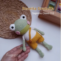 Receita gratuita de amigurumi: Sapo Olavo 2.0