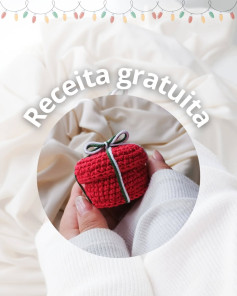 Receita gratuita de caixa de presente de crochê natalino