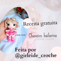 Receita gratuita de chaveiro bailarina em crochê