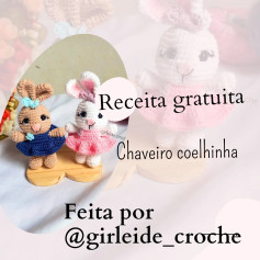 Receita gratuita de chaveiro coelhinha amigurumi