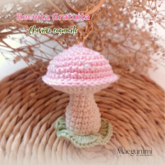 Receita gratuita de chaveiro de cogumelo amigurumi