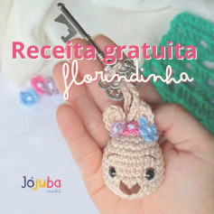 Receita gratuita de chaveiro florzinha amigurumi