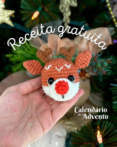 Receita gratuita de rena amigurumi para o Calendário do Advento