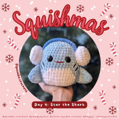 Squishmas Day 4 Crochet Pattern: Star the Shark Amigurumi