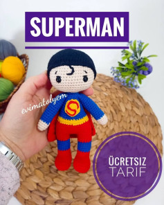 Superman Amigurumi: Ücretsiz Tığ İşi Şeması
