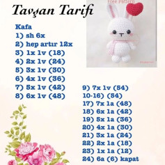 Thỏ amigurumi: Sơ đồ móc len miễn phí