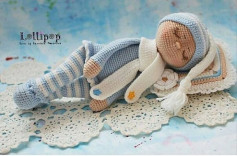 Tığ işi Bebek Şeması: Uyuyan Bebek