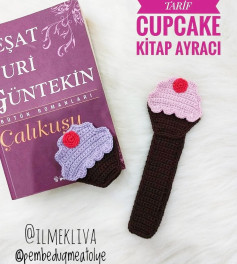 Tığ İşi Cupcake Kitap Ayracı Şeması