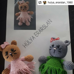 Tığ işi kedi figürü şeması