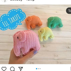 Tığ İşi Sevimli Fil Modeli