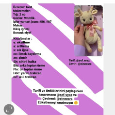 Türkçe: Sevimli zürafa amigurumi tığ işi modeli tarifi