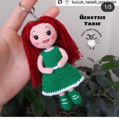Ücretsiz Amigurumi Bebek Anahtarlık Şeması