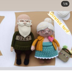 Ücretsiz Amigurumi Büyükbaba ve Büyükanne Tığ İşi Tarifi