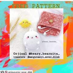 Ücretsiz Amigurumi Desenleri: Tavşan, Civciv ve Kulaklık Çantası