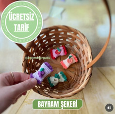 Ücretsiz Bayram Şekerleri Tığ İşi Tarifi