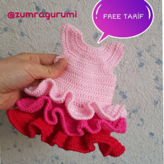 Ücretsiz Bebek Elbisesi Tığ İşi Şeması