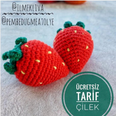 Ücretsiz Çilek Amigurumi Tığ İşi Tarifi