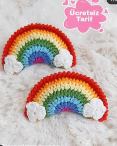 Ücretsiz gökkuşağı ve bulut amigurumi tarifi