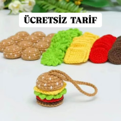 ÜCRETSİZ HAMBURGER AMIGURUMI TARİFİ