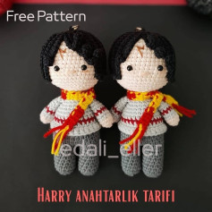 Ücretsiz Harry Potter anahtarlık amigurumi modeli