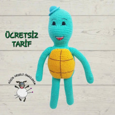 Ücretsiz Kaplumbağa Amigurumi Şeması dusundum