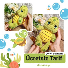 Ücretsiz Kaplumbağa Amigurumi Tığ İşi Tarifi