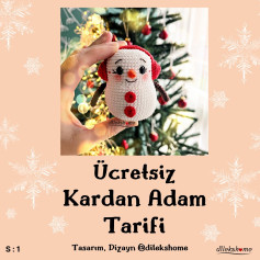 Ücretsiz Kardan Adam Amigurumi Tarifi