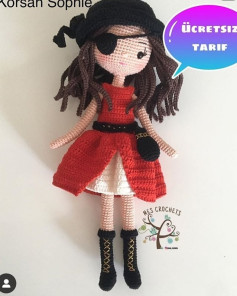 Ücretsiz Kız Korsan Amigurumi Tığ İşi Tarifi