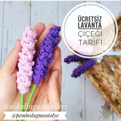 Ücretsiz Lavanta Çiçeği Tığ İşi Modeli