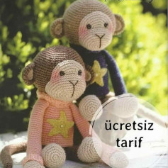 Ücretsiz Maymun Amigurumi Tığ İşi Tarifi