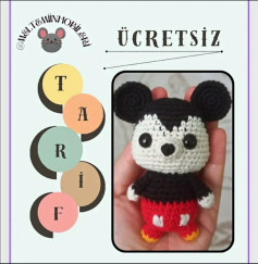 Ücretsiz Mickey Mouse Amigurumi Tığ İşi Tarifi