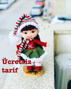 Ücretsiz Noel Bebeği Tığ İşi Şeması