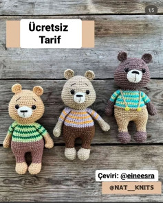 Ücretsiz Sevimli Ayıcıklar Tığ İşi Tarifi