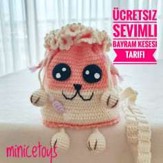 Ücretsiz Sevimli Bayram Kese Örgü Şeması