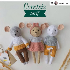 Ücretsiz sevimli fare amigurumi yapım şeması