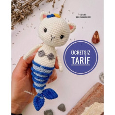Ücretsiz Sevimli Kedi Denizkızı Amigurumi Yapımı