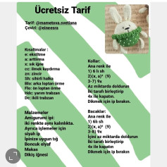 Ücretsiz sevimli tavşan amigurumi yapım şeması