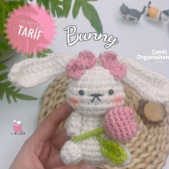 Ücretsiz Sevimli Tavşan Amigurumi Yapımı Çok tatlış bir tavşan buldum 😍