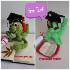 Ücretsiz Tığ İşi Örnekleri: Mezuniyet Böceği