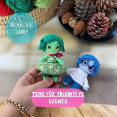 Ücretsiz Tığ İşi Ters Yüz Tıksinti ve Üzüntü Amigurumi Tarifi