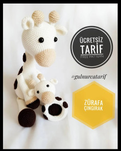 Ücretsiz Zürafa Bebek Çıngırak Örgü Şeması