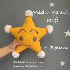 Yıldız Yastık Örgü Şeması: 1. Bölüm