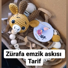 Zürafa Emzik Askısı Tığ İşi Tarifi