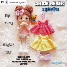 Akide Bebek 3.Bölüm: Ücretsiz Tığ İşi Elbise, Ayakkabı ve Peruk Tarifi