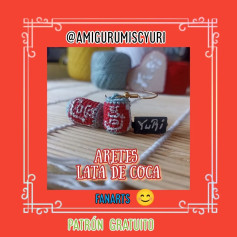 Aretes Coca-Cola Amigurumi: Patrón Gratis