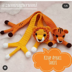 Aslan ve Kaplan Kitap Ayracı Tığ İşi Şeması
