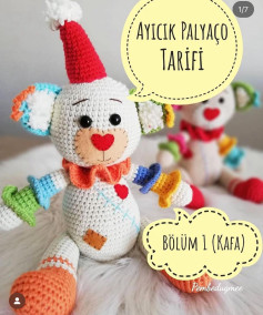 AYIÇIK PALYAÇO AMIGURUMI TARİFİ: BAŞ BÖLÜMÜ