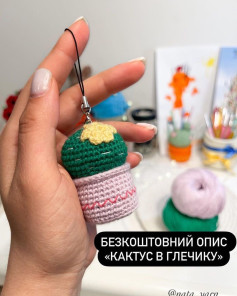 Бесплатное описание крючком кактуса в горшке