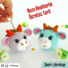 Buzu anahtarlık amigurumi modeli ücretsiz